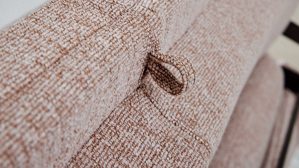 Schlafsofa Interliving aus Stoff in Rosa Interliving Schlafsofa Serie 4700 - Schlafsofa sienafarbener Webstoff Loft & schwarze Aluminiumfüße - Breite ca. 188 cm