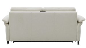Schlafsofa Interliving aus Stoff in Weiß Interliving Schlafsofa Serie 4700 - Schlafsofa 140LÄ naturweißes Flachgewebe Cyber & schwarze Aluminiumfüße - Breite ca. 208 cm