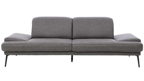 Zweisitzer Interliving aus Stoff in Dunkelgrau Interliving Sofa Serie 4460 - Zweisitzer grauer Bezug Clint & schwarze Metallfüße - Länge ca. 266 cm