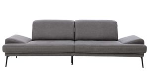Zweisitzer Interliving aus Stoff in Dunkelgrau Interliving Sofa Serie 4460 - Zweisitzer SR80 grauer Bezug Clint & schwarze Metallfüße - Länge ca. 245 cm
