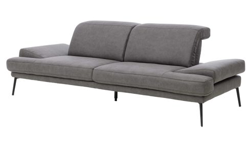 Zweisitzer Interliving aus Stoff in Dunkelgrau Interliving Sofa Serie 4460 - Zweisitzer grauer Bezug Clint & schwarze Metallfüße - Länge ca. 266 cm
