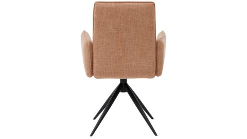 Vierfußstuhl Interliving aus Stoff in Hellbraun Interliving Esszimmer Serie 5505 - Armlehnstuhl mit Drehfunktion hellbraunes Flachgewebe 985-72 & schwarzes Metall