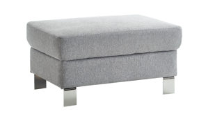 Einzelhocker Dietsch. aus Stoff in Hellgrau Polsterprogramm Enjoy Select - Hocker platinfarbener Bezug Mito - ca. 95 x 65 cm