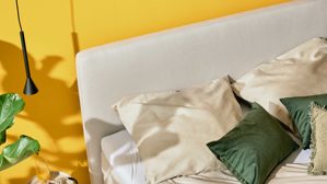 Boxspringbett Interliving aus Stoff in Beige Interliving Boxspringbett Serie 1420 naturfarbener Stoffbezug Cleo - Liegefläche ca. 180 x 200 cm