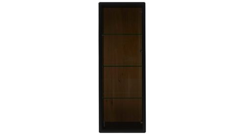 Vitrine Interliving aus Holz in Schwarz Interliving Wohnzimmer Serie 2033 - Hängevitrine dunkelgraues Glas & schwarze Asteiche - eine Tür, Breite ca. 42 cm