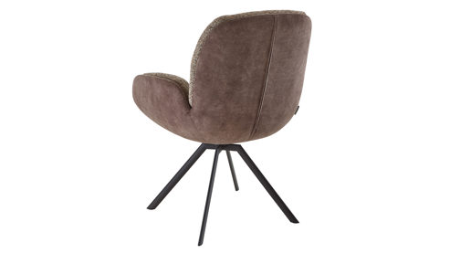 Polsterstuhl Venjakob aus Stoff in Braun VENJAKOB Armlehnenstuhl Eden fangofarbener Velour Dubai & brauner Webstoff Hamburg, matt anthrazitfarbenes Metall