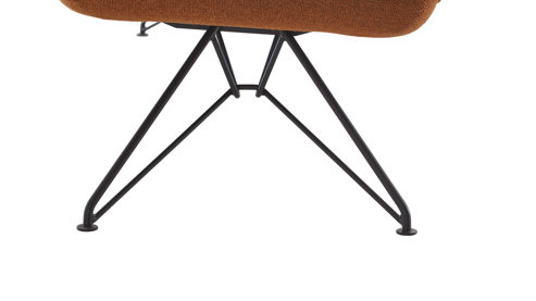 Polsterbank Venjakob aus Stoff in Braun VENJAKOB Polsterbank Rubin terrafarbener Webstoff Konstanz Q2 & matt anthrazitfarbenes Metall