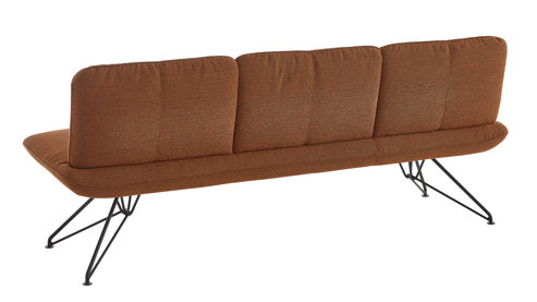 Polsterbank Venjakob aus Stoff in Braun VENJAKOB Polsterbank Rubin terrafarbener Webstoff Konstanz Q2 & matt anthrazitfarbenes Metall