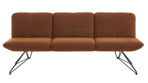 Polsterbank Venjakob aus Stoff in Braun VENJAKOB Polsterbank Rubin terrafarbener Webstoff Konstanz Q2 & matt anthrazitfarbenes Metall