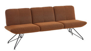 Polsterbank Venjakob aus Stoff in Braun VENJAKOB Polsterbank Rubin terrafarbener Webstoff Konstanz Q2 & matt anthrazitfarbenes Metall