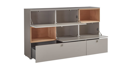 Sideboard Venjakob aus Kunststoff in Grau VENJAKOB Andiamo 3.0 Sideboard Steingrau & Wildeiche - ca. 180 x 106 cm