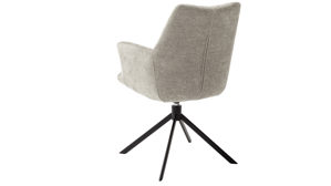 Vierfußstuhl PARTNERRING COLLECTION aus Stoff in Beige PARTNERRING COLLECTION Armlehnstuhl Arona mit Drehfunktion cremefarbene Chenilleoptik & schwarzes Metall