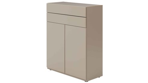 Highboard Interliving aus Holz in Grau Interliving Wohnzimmer Serie 2031 - Highboard Grau & Risseiche - vier Türen, zwei Schubladen, Breite ca. 180 cm