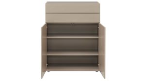 Highboard Interliving aus Holz in Grau Interliving Wohnzimmer Serie 2031 - Highboard Grau & Risseiche - vier Türen, zwei Schubladen, Breite ca. 180 cm