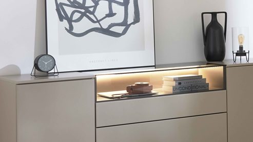 Möbelbeleuchtung Interliving aus Kunststoff in Weiß Interliving Wohnzimmer Serie 2031 - LED-Beleuchtung ZLA190 Breite ca. 90 cm