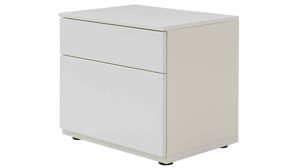 Lowboard Interliving aus Holz in Weiß Interliving Wohnzimmer Serie 2031 - Lowboard LT18060 als Medienmöbel Tonweiß & graues Glas - zwei Türen, eine Schublade, Breite ca. 180 cm