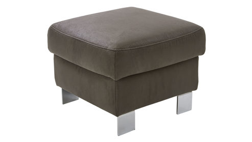 Polsterhocker modulmaster aus Stoff in Anthrazit Modulmaster MM-PP1194 - Polsterhocker anthrazitfarbene Mikrofaser Saddle & Metallfüße W009-M01 - ca. 60 x 60 cm