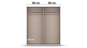 Kleiderschrank Rauch aus Holz in Weiß rauch BLUE Neo - Schwebetürenschrank Champagner & Grau Metallic - zwei Türen, Breite ca. 175 cm