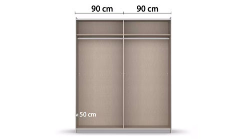 Kleiderschrank Rauch aus Holz in Weiß rauch BLUE Neo - Schwebetürenschrank Champagner & Grau Metallic - zwei Türen, Breite ca. 175 cm