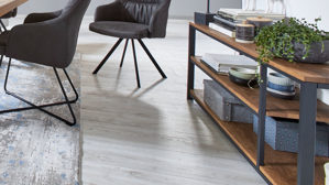 Regal WOODS & TRENDS aus Holz in Holzfarben WOODS & TRENDS Vintage-Dining - Lowboard-Regal Balkeneiche & geschwärztes Roheisen – Länge ca. 135 cm