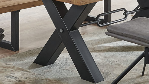 Esstisch WOODS & TRENDS aus Holz in Holzfarben WOODS & TRENDS Vintage-Dining - Holztisch als Esstisch geölte Balkeneiche & Roheisen – ca. 200 x 100 cm