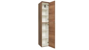 Hängeschrank Interliving aus Holz in Holzfarben Interliving Bad Serie 7402 – Midischrank Havanna Eiche – zwei Türen