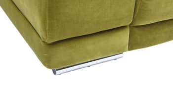 Ecksofa KAWOO aus Stoff in Hellgrün KAWOO Polster Serie VS-MP1038 - Ecksofa bzw. Polstermöbel moosgrüne Wirkware Salsa & silberfarbene Füße - Stellfläche ca. 323 x 222 cm