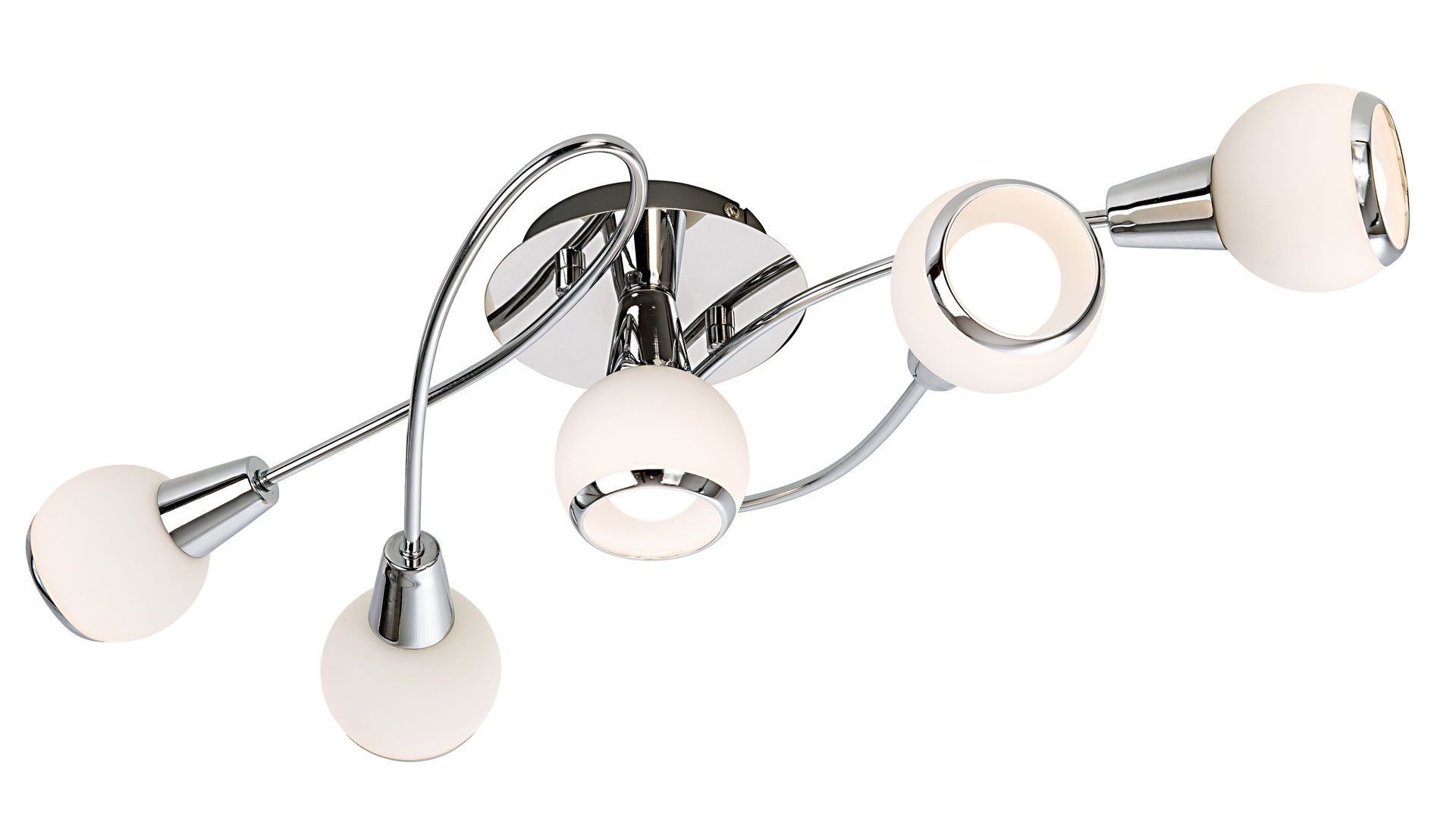 Deckenleuchte Art home - nino leuchten aus Glas in Weiß Nino LED-Deckenleuchte Loris bzw. LED-Deckenlampe Opalglas & Chrom - Länge ca. 65 cm
